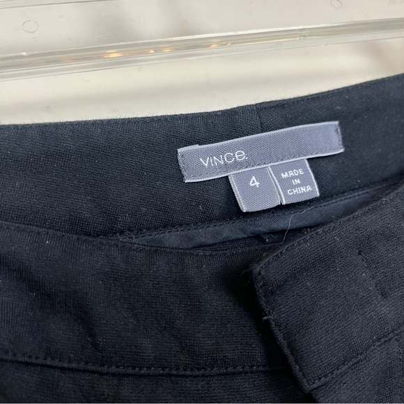 VINCE. Black Ponte Stretch Knit Skinny Pants 4 SMALL Fitted Zipper - Picture 2 of 6
